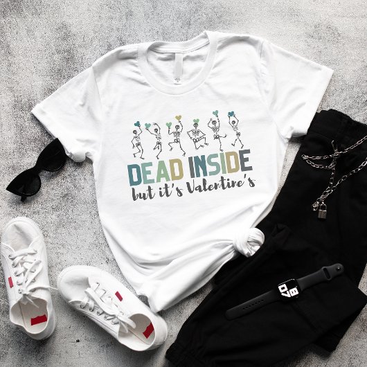 反バレンタインデーおもしろいスケルトン踊りユーモア Tシャツ
