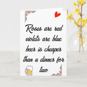 反バレンタインデーのビール面白カード カード (黄色い花)