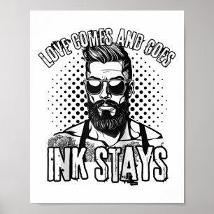 反バレンタインデーの刺青された男性のための独身のメンズ ポスター