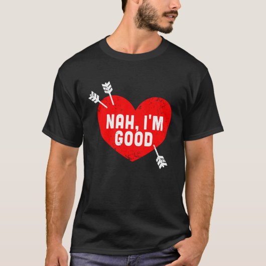 反バレンタインデーハートNAH良い関係 Tシャツ (正面)