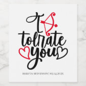 反バレンタインユーモア |私はSassyを許容 ワインラベル (シングルラベル)