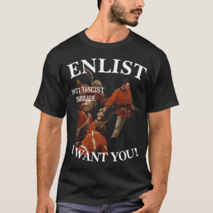 反ファシスト旅団 今すぐ参加せよ 戦え Tシャツ