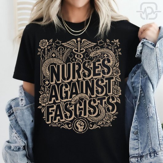 反ファシズム看護師ゴシック抗議アート Tシャツ