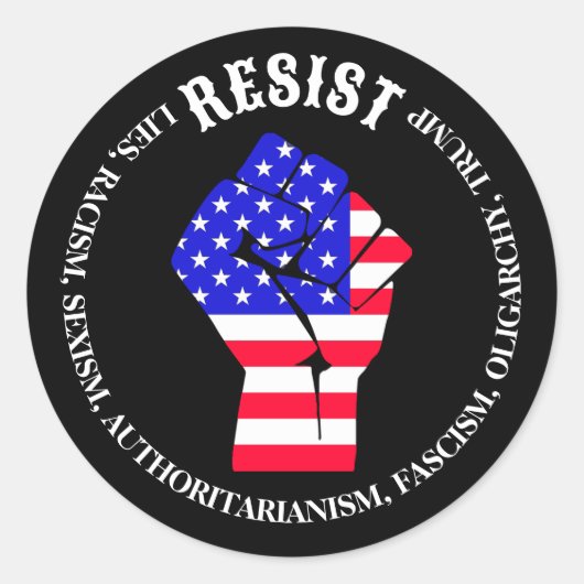 反ファシズム・反寡頭制・反トランプ ラウンドシール (正面)