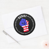 反ファシズム・反寡頭制・反トランプ ラウンドシール (封筒)