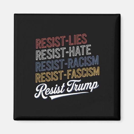 反ヘイト嘘レイシズムファシズム抵抗抗議トランプ マグネット (正面)