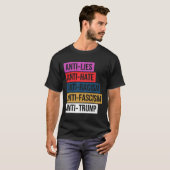 反ヘイト嘘レイシズムファシズム抵抗抗議トランプ Tシャツ (正面フル)