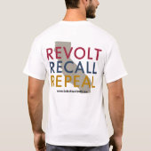 反乱のリコールの廃止-カスタムなスローガンのTシャツ Tシャツ (裏面)