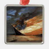 反乱の内戦旗艦，アメリカ国旗の火災  メタルオーナメント (正面)