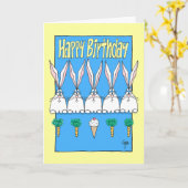 反乱ウサギ誕生日カード カード (黄色い花)