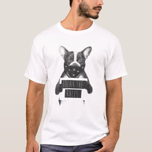 反乱犬がルールを破るバンダナ動物愛好家 Tシャツ (正面)