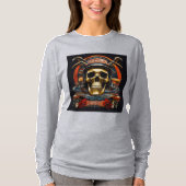 「反乱軍のリズム:ヴィンテージロック転がとスカルTシャツ Tシャツ (正面)