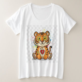 反乱軍の漫画の虎 – 激しいおもしろいと プラスサイズTシャツ