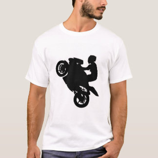 「反乱軍ライダーYOLO – フロント/バックバイクデザイン」 Tシャツ