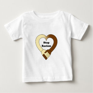 反人種的優越感の握手のロゴのベビーのワイシャツ ベビーTシャツ