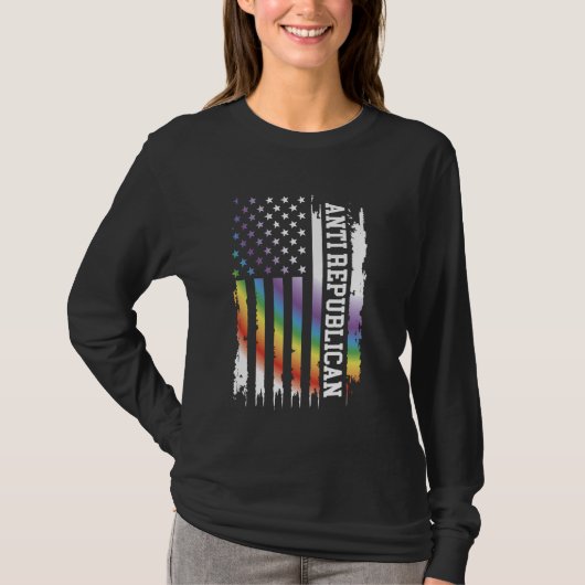 反共和党統一された州動揺してレインボーw tシャツ (正面)