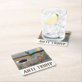 反切札/砂の彼の頭部を掘ること、 スクエアペーパーコースター (インサイチュ)