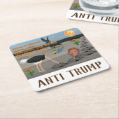 反切札/砂の彼の頭部を掘ること、 スクエアペーパーコースター (アングル)