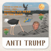 反切札/砂の彼の頭部を掘ること、 スクエアペーパーコースター (正面)