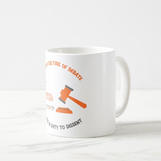 反対するマグカップへの根本的な率直な義務 コーヒーマグカップ (正面右)