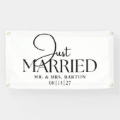 反対たった今結婚しましたカーバナー 横断幕 (横)