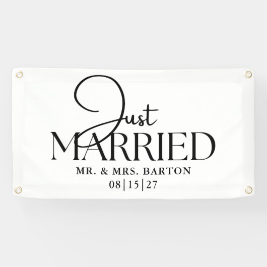 反対たった今結婚しましたカーバナー 横断幕 (横)