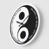 反対のエネルギー、バランス作成陰陽 ラージ壁時計 (傾斜)