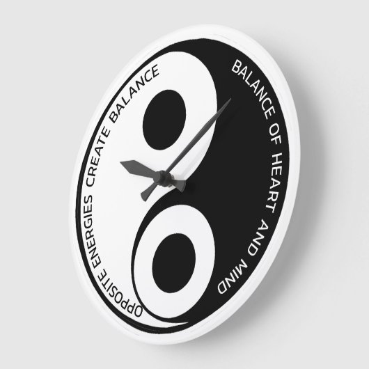 反対のエネルギー、バランス作成陰陽 ラージ壁時計 (傾斜)
