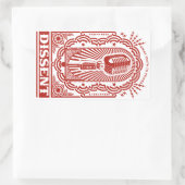 反対ステッカー 長方形シール (バッグ)