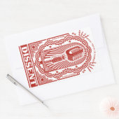 反対ステッカー 長方形シール (封筒)