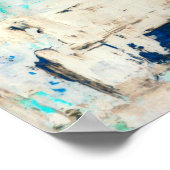 '反対'ターコイズ抽象芸術アート ポスター (角)