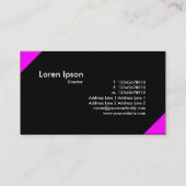 反対側のコーナー – マゼンタとブラック 名刺 (裏面)