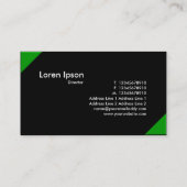 反対側のコーナー – 緑と黒 名刺 (裏面)
