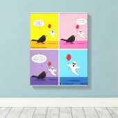 反対側のゴール漫画 キャンバスプリント (インサイチュ (ウッドフロア))