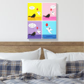 反対側のゴール漫画 キャンバスプリント (インサイチュ (寝室))