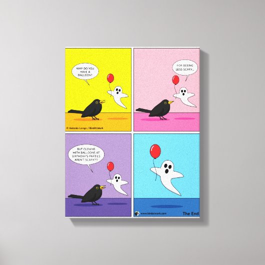 反対側のゴール漫画 キャンバスプリント (正面)