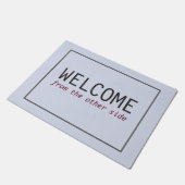 反対側の黒フレームからのシンプルの歓迎 ドアマット (アングル)