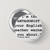 反対者はあなたの英語の先生警告しました 缶バッジ (正面&裏面)