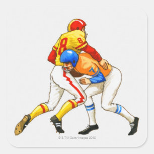 反対者を妨げているアメリカのフットボール選手 スクエアシール