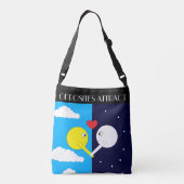 反対者引き付け：太陽と月 クロスボディバッグ (裏面)