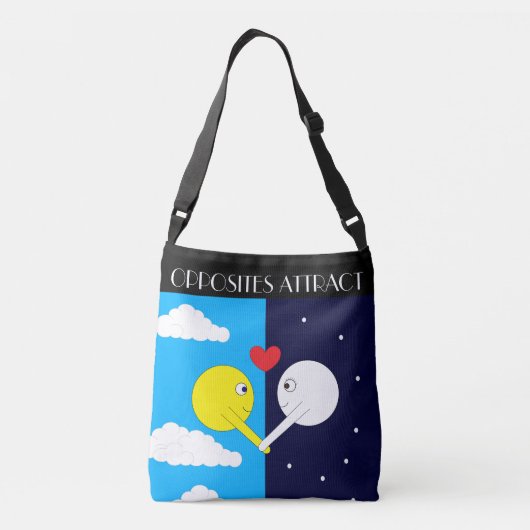 反対者引き付け：太陽と月 クロスボディバッグ (裏面)