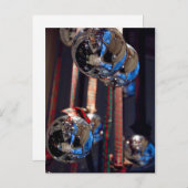 反射するシルバーのクリスマスオーナメント ポストカード (正面/裏面)