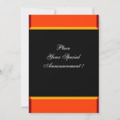 反射するトパーズ ブラック イエロー オレンジ 招待状 (裏面)