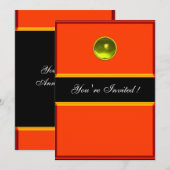 反射するトパーズ ブラック イエロー オレンジ 招待状 (正面/裏面)