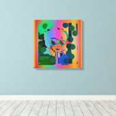 反射するレンズを通して見る キャンバスプリント (インサイチュ (ウッドフロア))