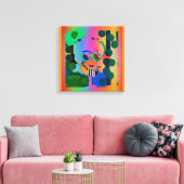 反射するレンズを通して見る キャンバスプリント (インサイチュ (リビング))