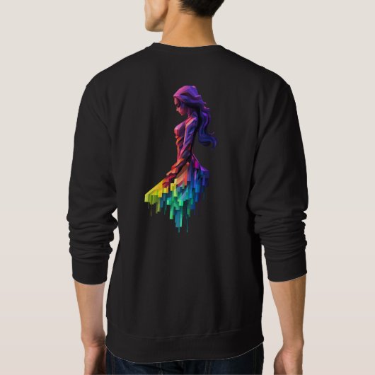 反射する女性 スウェットシャツ (裏面)
