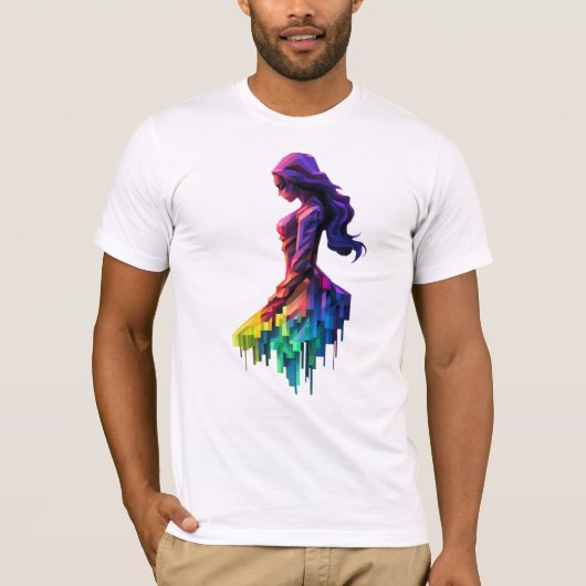 反射する女性 Tシャツ (正面)