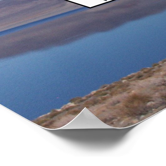 反射する湖の山写真家族の木のポスター ポスター (角)