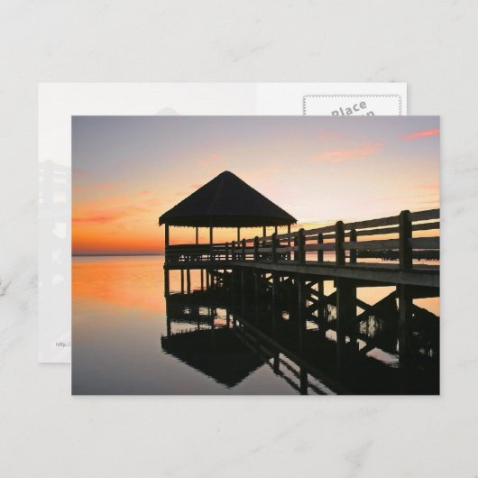 反射のある日没 ポストカード (正面/裏面)